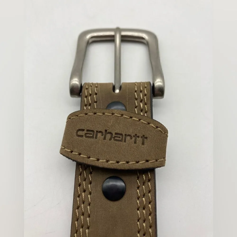 Carhartt Detroit WB 5507 Men’s Leather Belt SZ 38 Length 46”/44” Tan/Brown Color